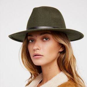 Free People Wythe Green Felt Fedora Hat